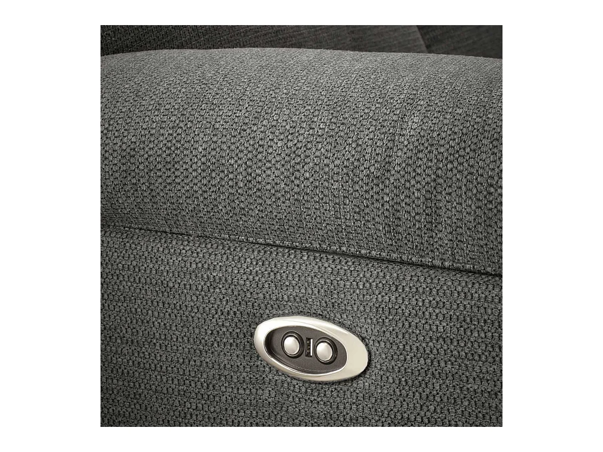 Canapé relax électrique 2,5 places tissu polyester gris foncé - MIGUEL