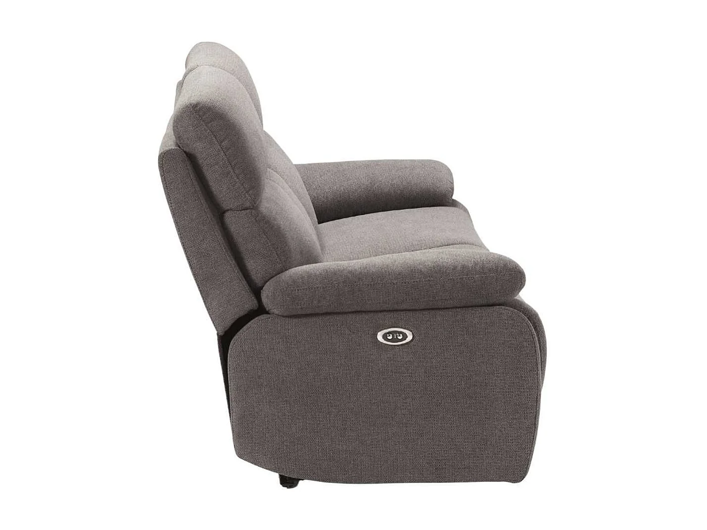 Canapé relax électrique 2,5 places tissu polyester gris foncé - MIGUEL