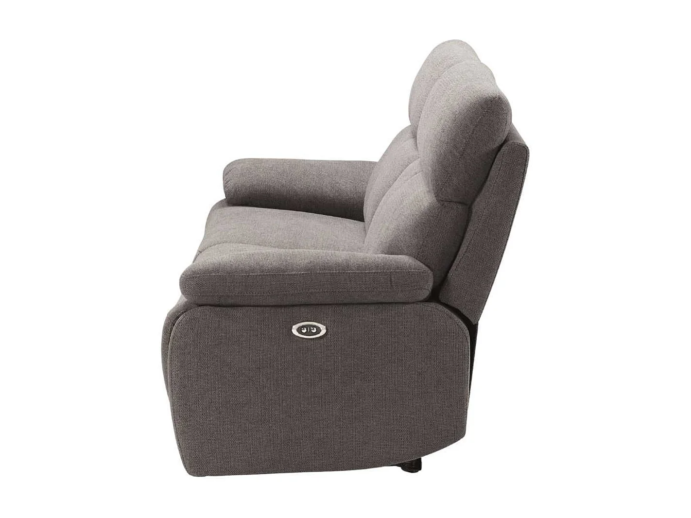 Canapé relax électrique 2,5 places tissu polyester gris foncé - MIGUEL