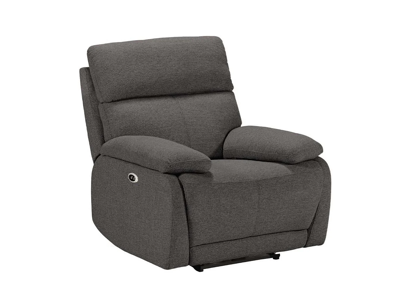 Fauteuil relax électrique tissu polyester gris foncé - MIGUEL
