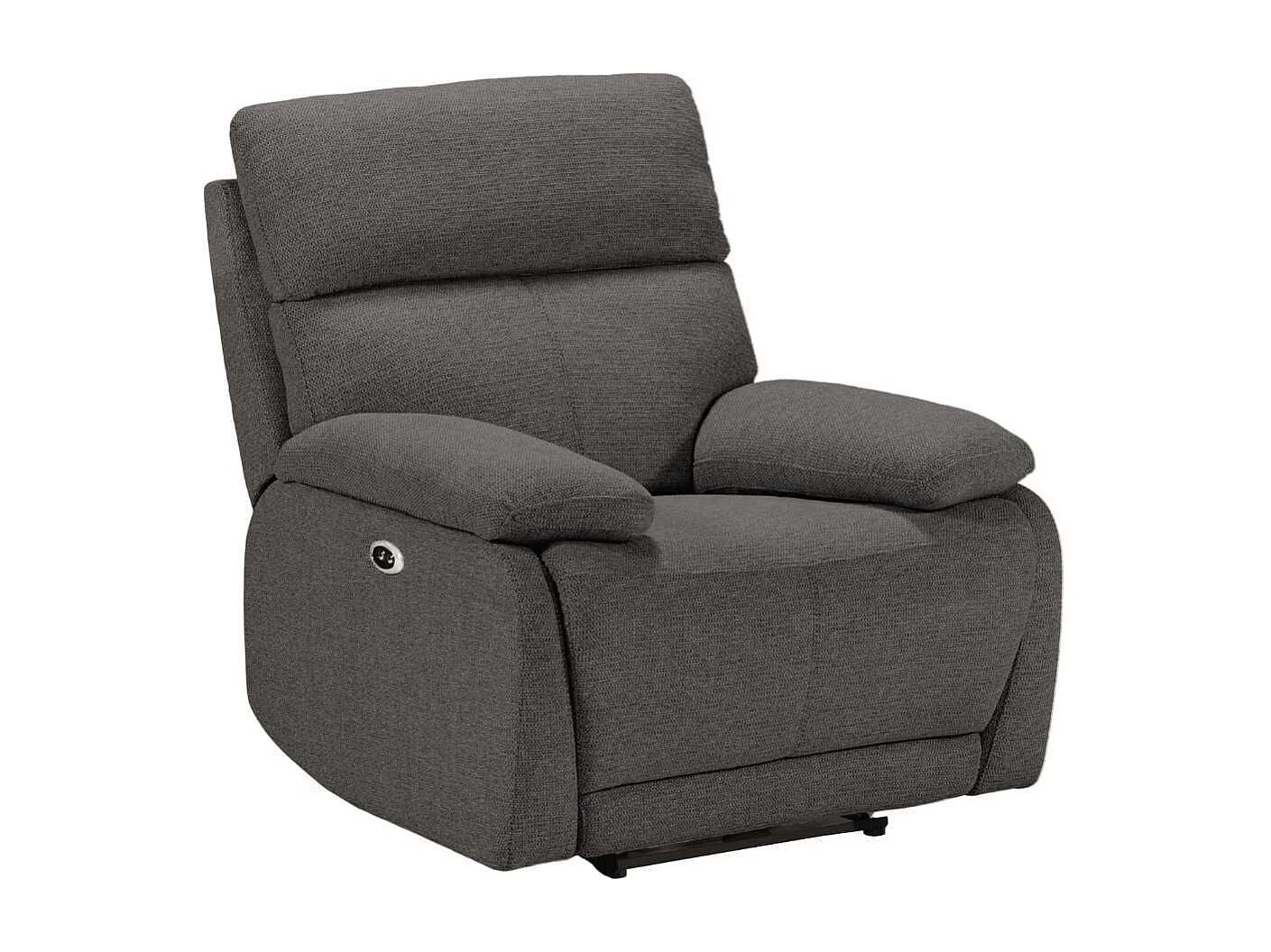 Fauteuil relax électrique tissu polyester gris foncé - MIGUEL