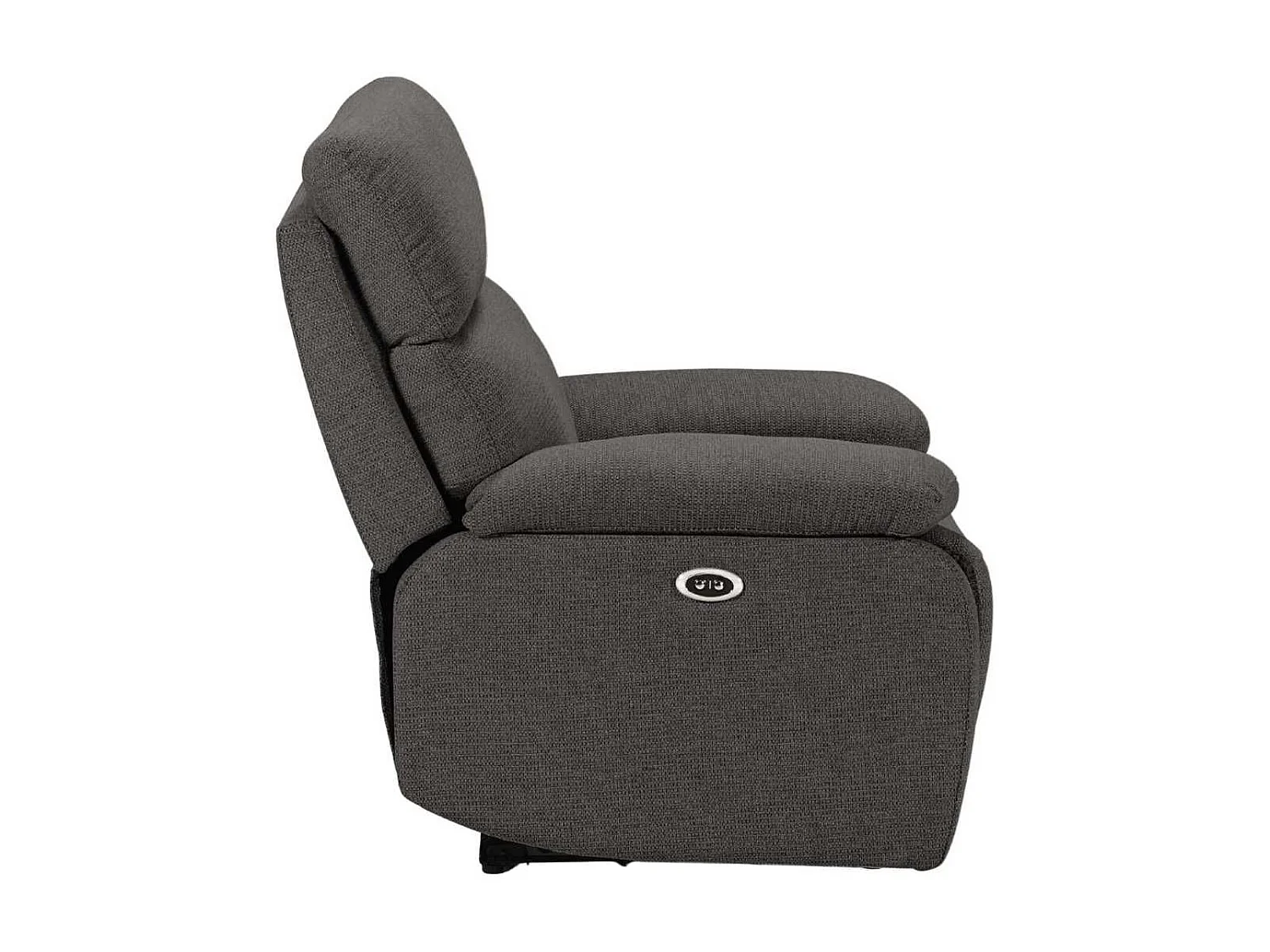 Fauteuil relax électrique tissu polyester gris foncé - MIGUEL