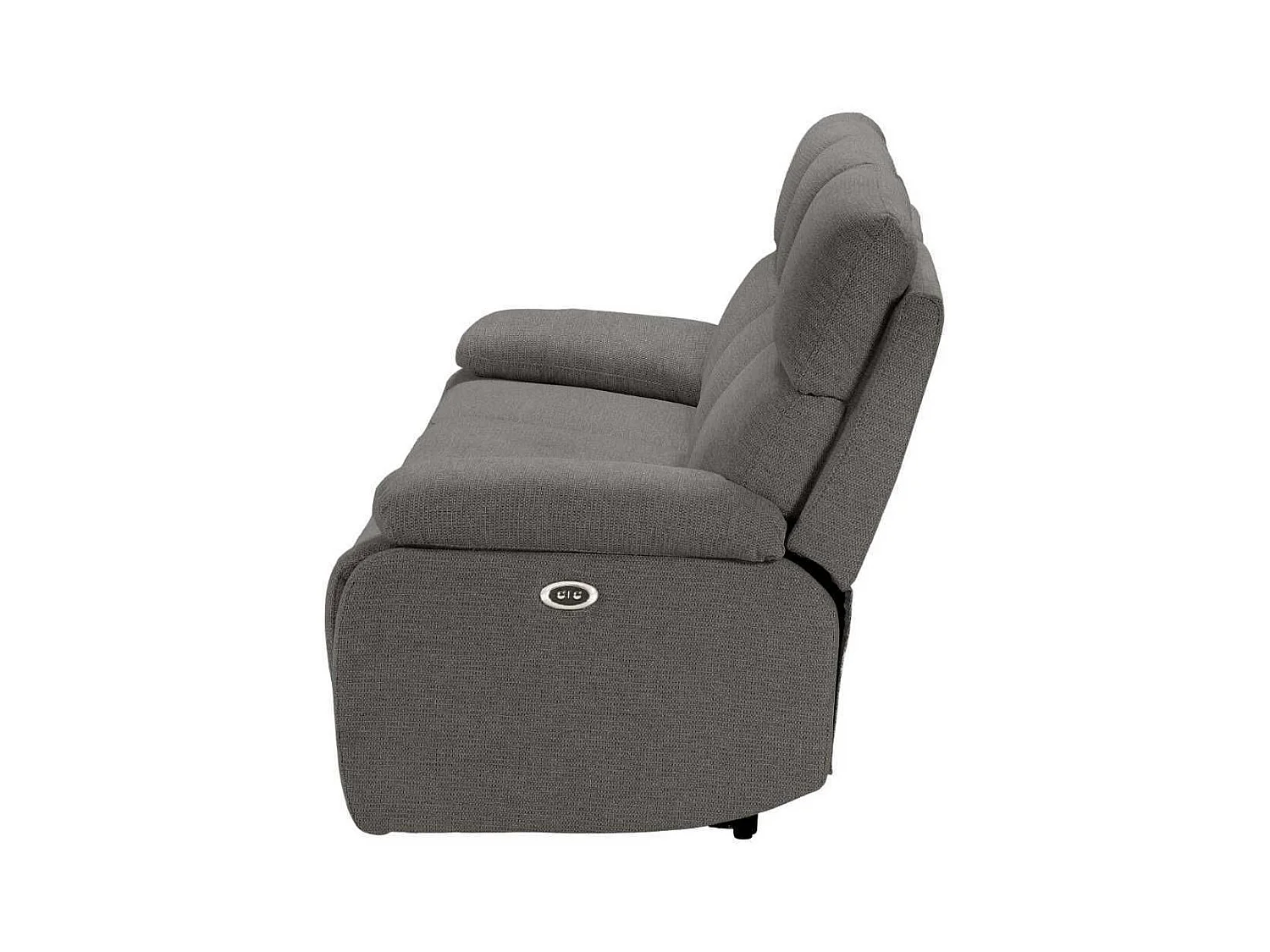 Canapé relax électrique 3 places tissu polyester gris foncé - MIGUEL