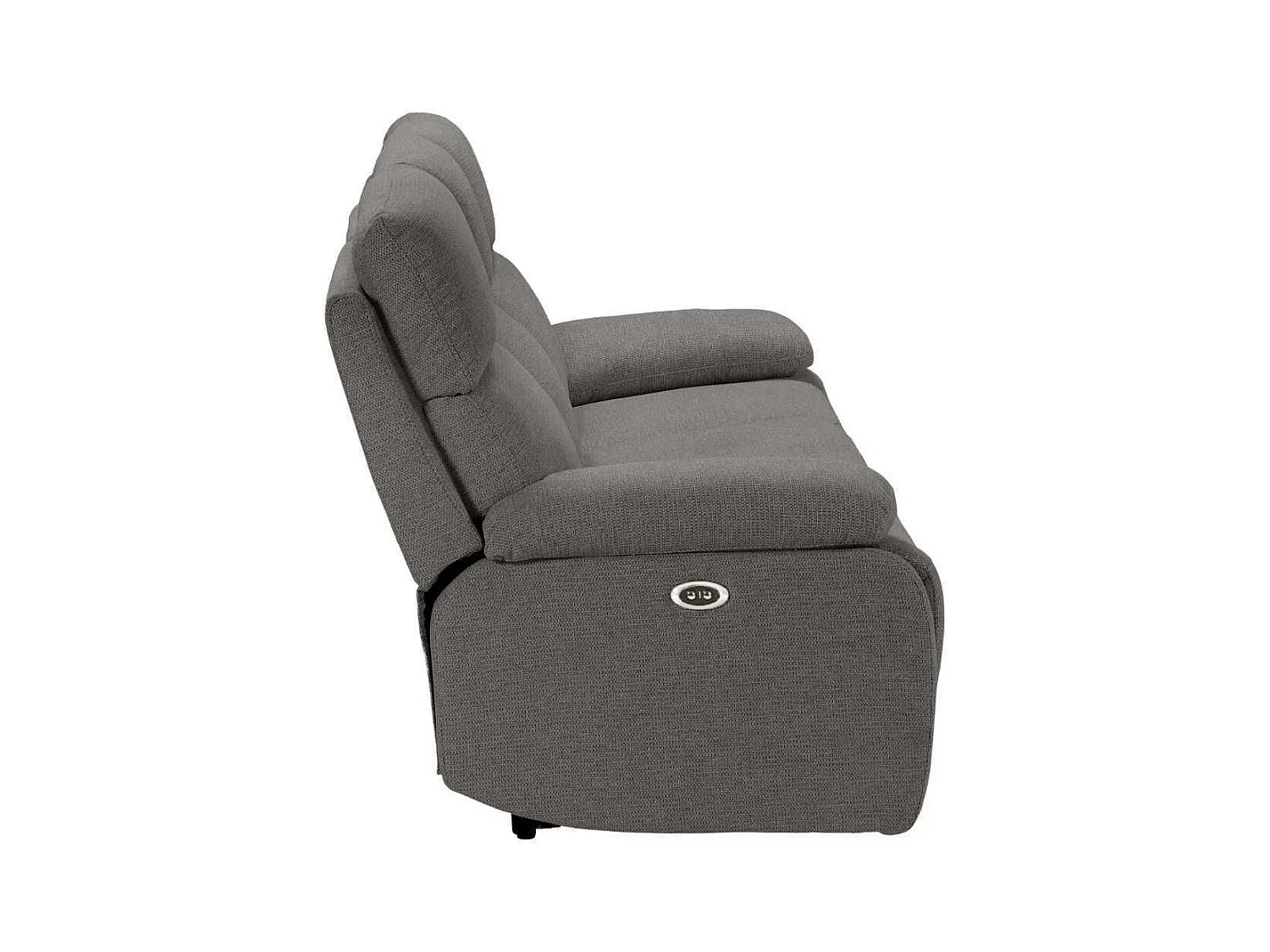 Canapé relax électrique 3 places tissu polyester gris foncé - MIGUEL
