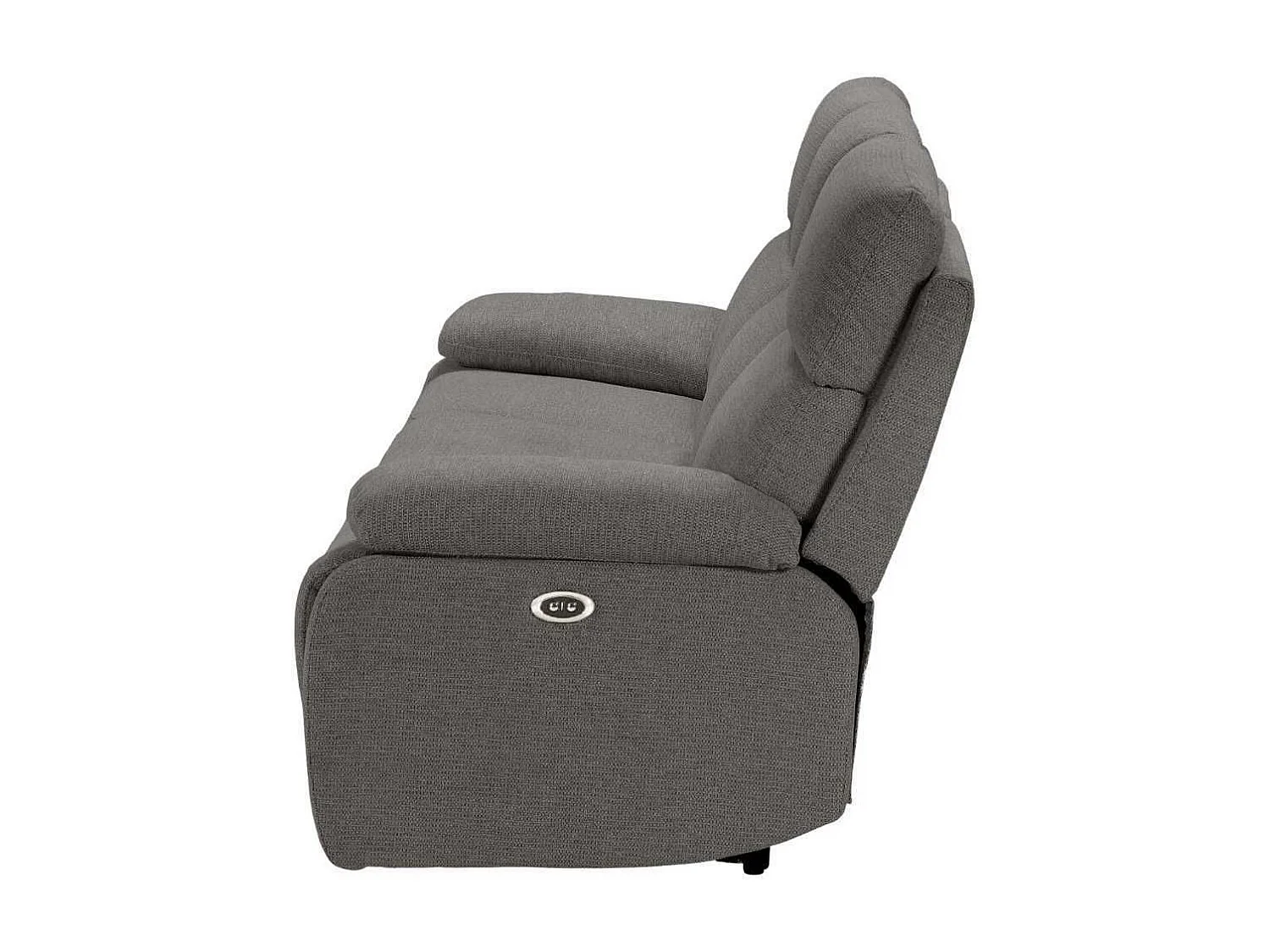 Canapé relax électrique 3 places tissu polyester gris foncé - MIGUEL