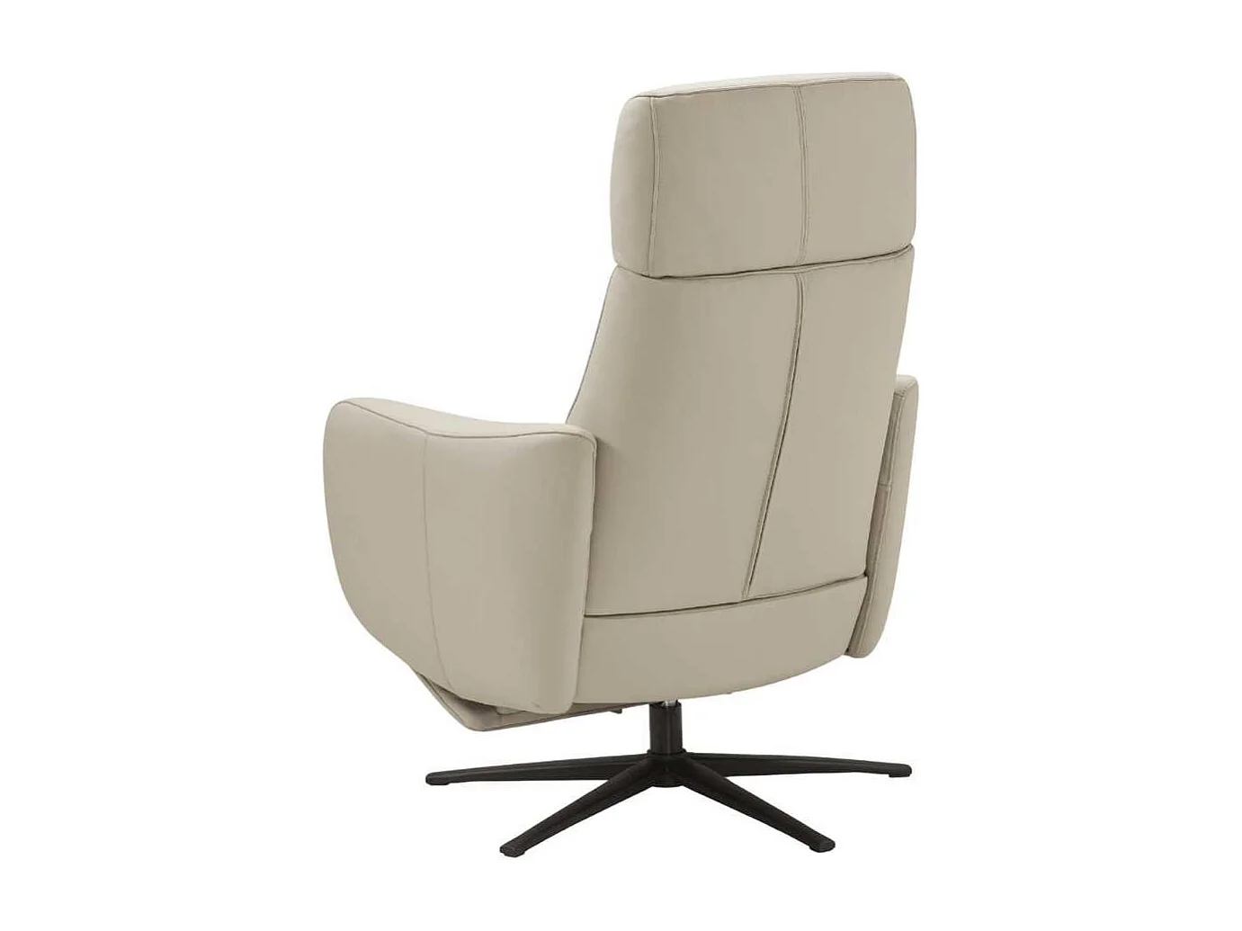 Fauteuil relax électrique pivotant avec têtière manuelle tout cuir gris clair - REANE