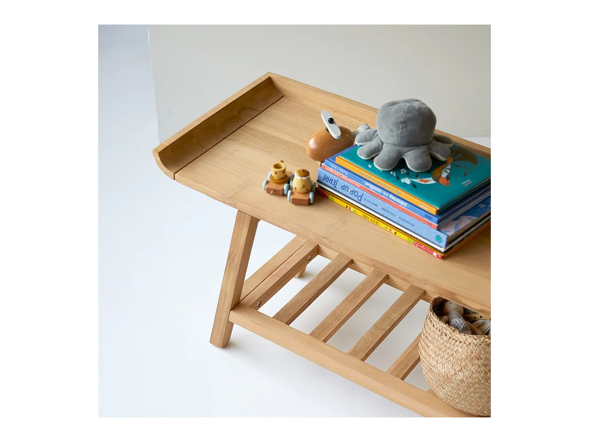 Flache Konsole für Kinder aus Teakholz 110 Pampa