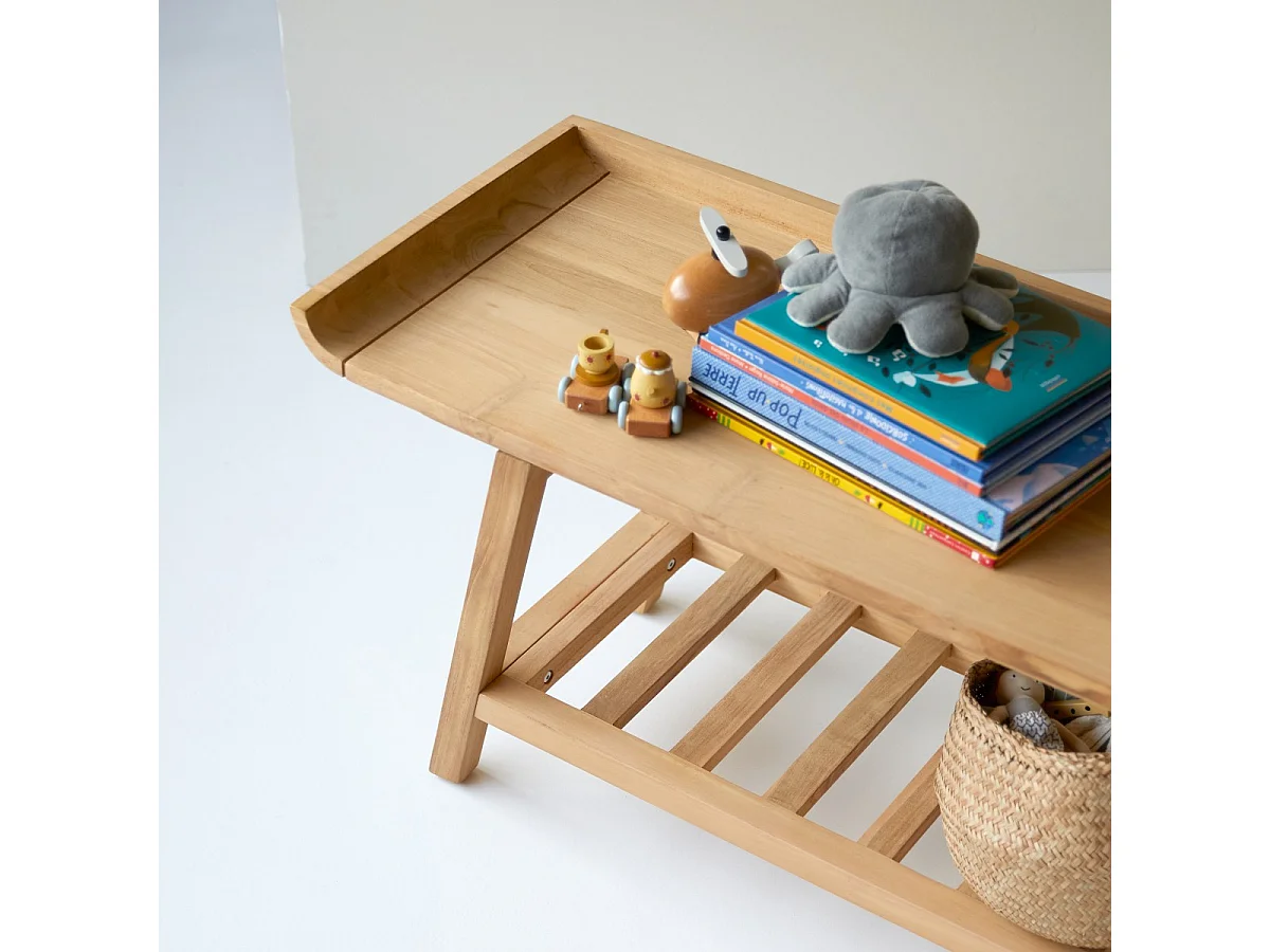Consolle bassa per bambini in legno di teak 110 cm Pampa