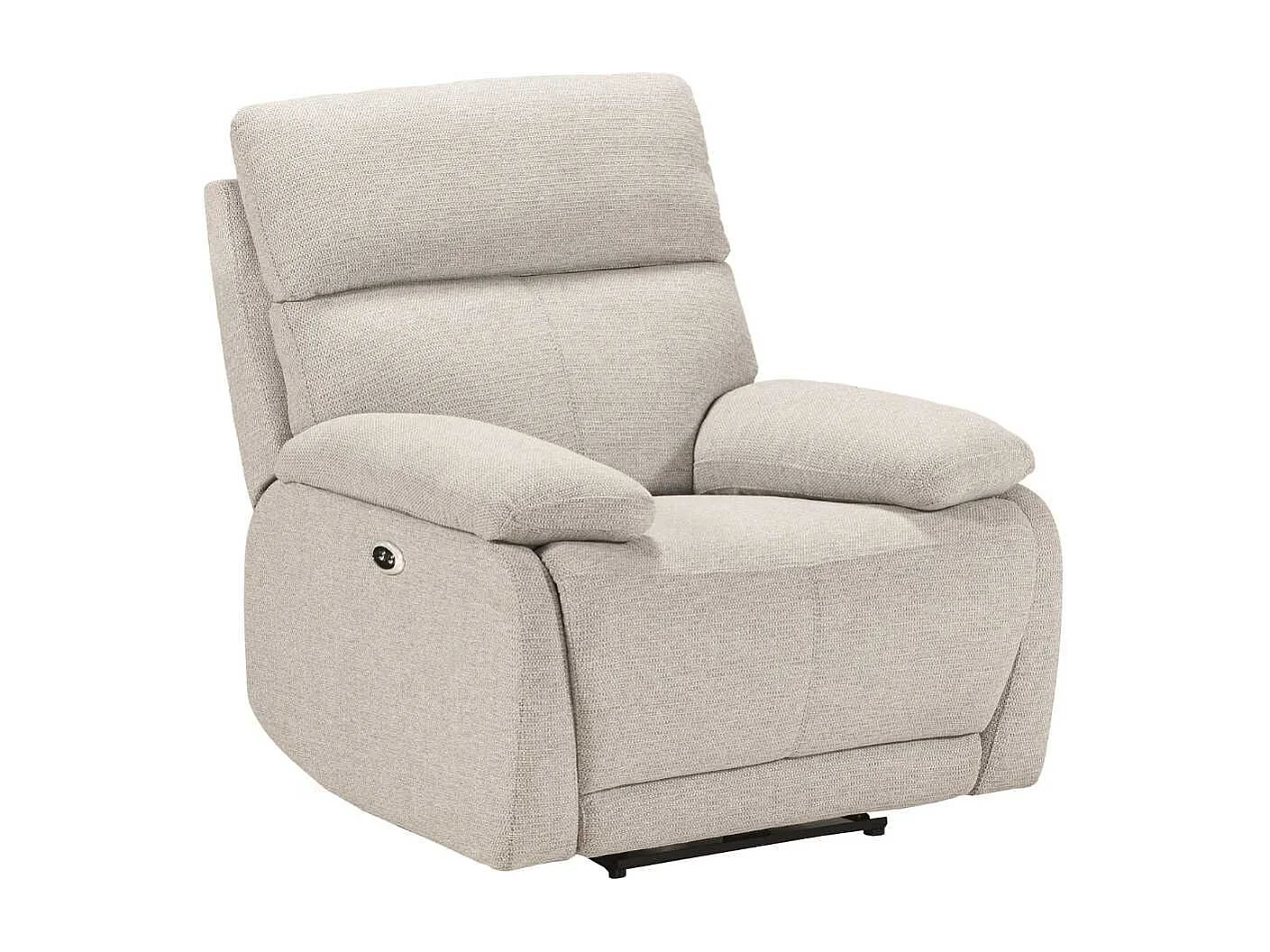 Fauteuil relax électrique tissu polyester gris clair - MIGUEL