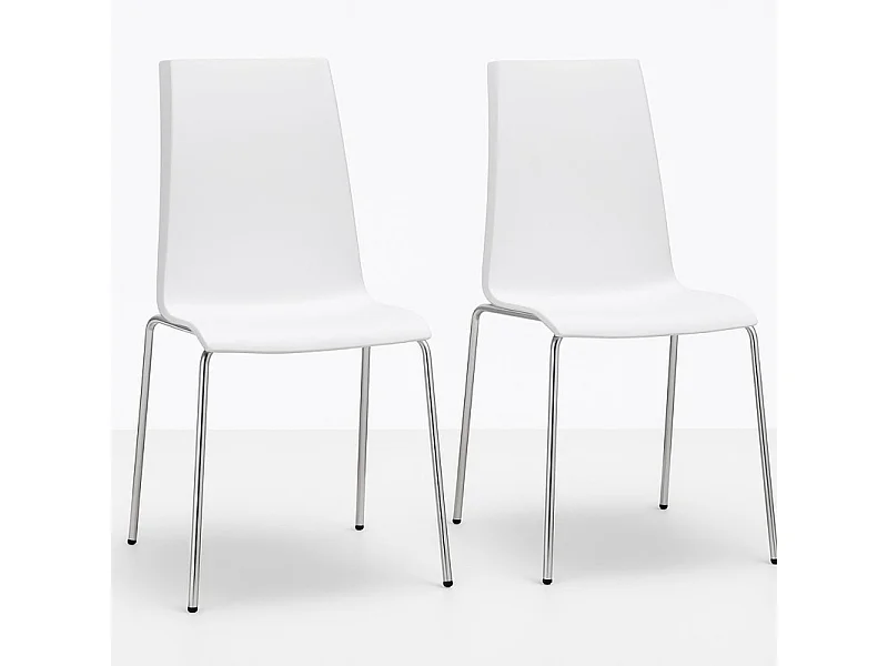 Lot de 2 chaises design en plastique et métal Mannequin