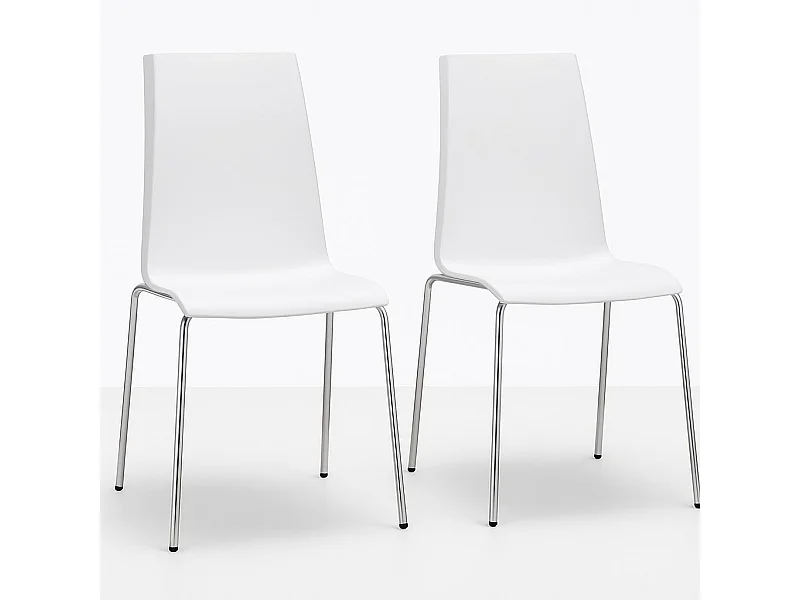 Lot de 2 chaises design en plastique et métal Mannequin
