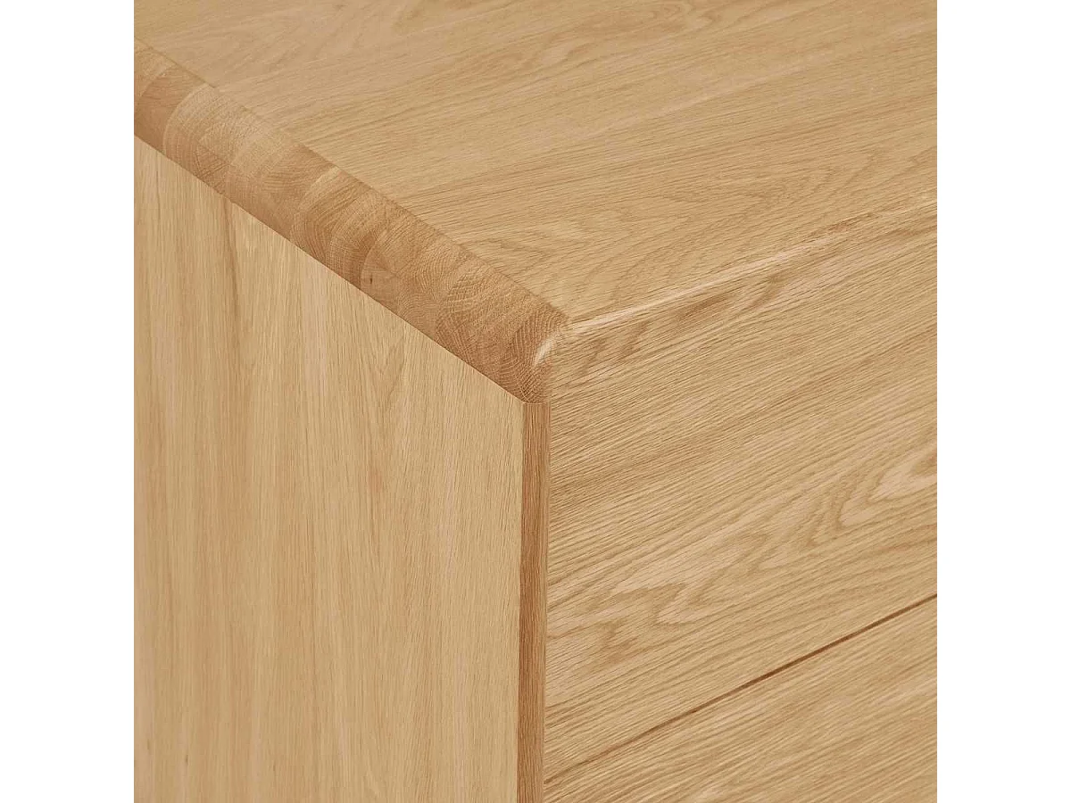 Meuble TV 2 portes et 2 tiroirs cadre en chêne massif façades en placage de chêne - GARANCE