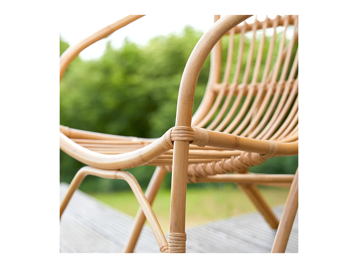 sedia seduta poltrona rattan esterno soggiorno vintage naturale veranda design