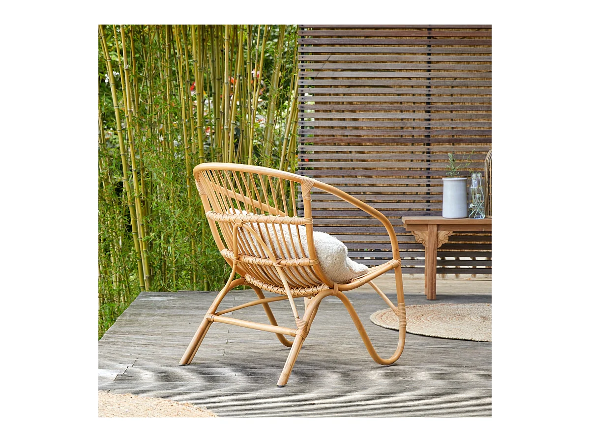 sedia seduta poltrona rattan esterno soggiorno vintage naturale veranda design