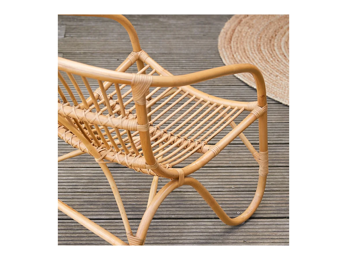 sedia seduta poltrona rattan esterno soggiorno vintage naturale veranda design