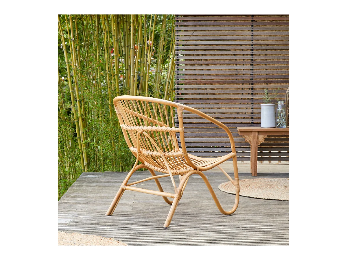 sedia seduta poltrona rattan esterno soggiorno vintage naturale veranda design