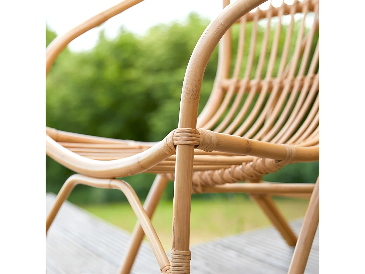Gartenstuhl Outdoor Stuhl aus Rattan Naturfarben neu Tikamoon