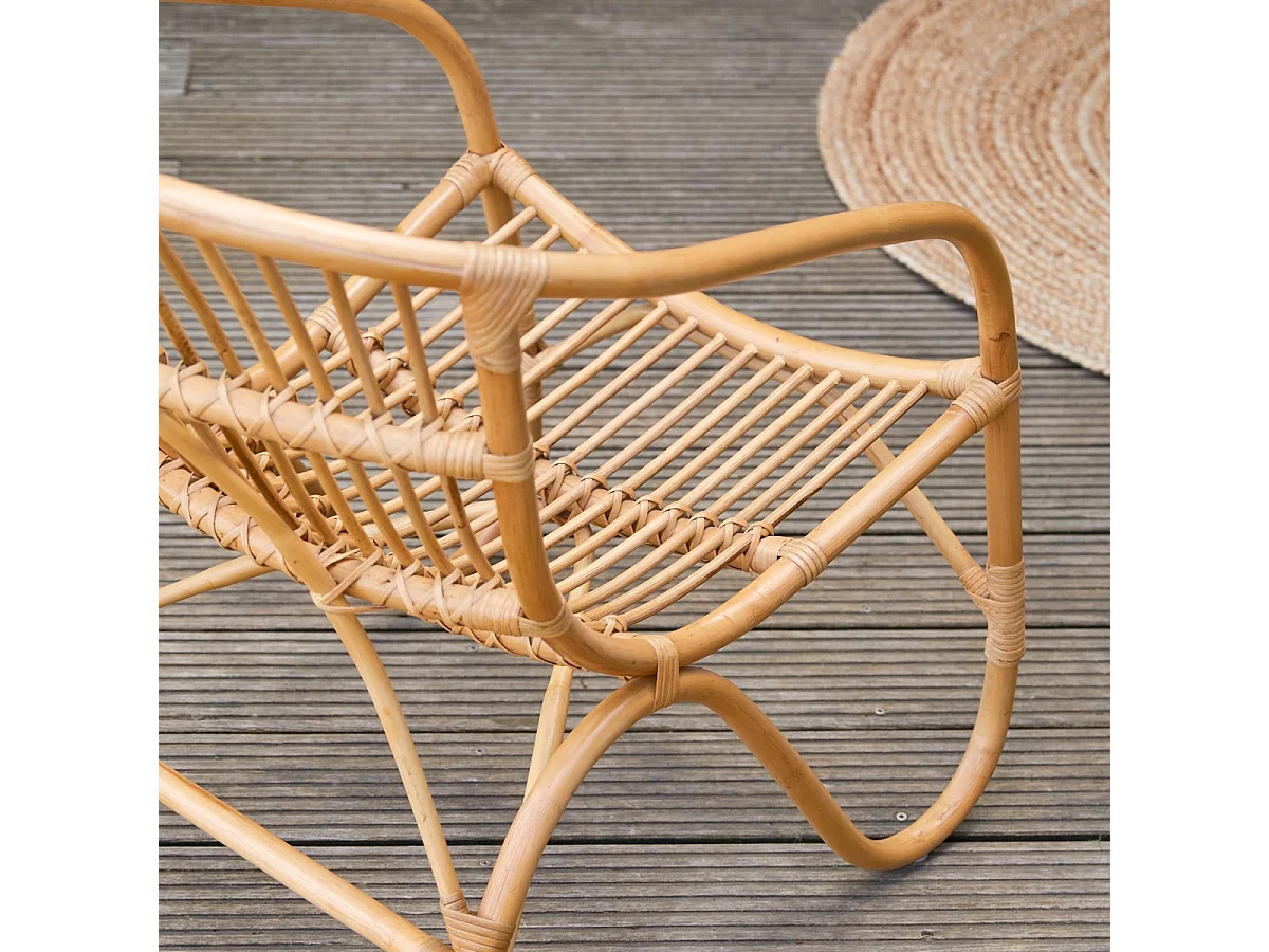 Gartenstuhl Outdoor Stuhl aus Rattan Naturfarben neu Tikamoon