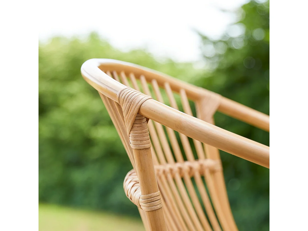 Gartenstuhl Outdoor Stuhl aus Rattan Naturfarben neu Tikamoon