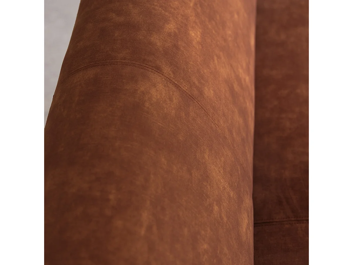 Canapé d'angle droit en velours teraccotta 270 x 180 cm Finn, 4 places