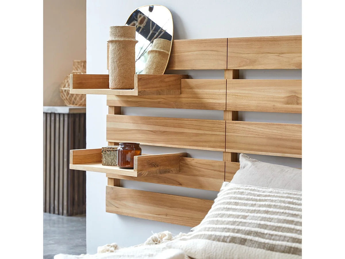 Set di 2 mensole in legno di teak massello Urbain