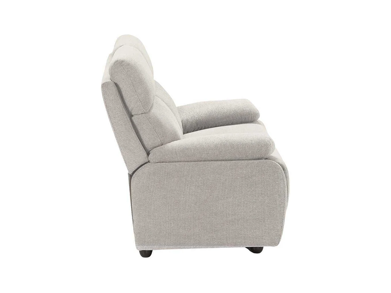 Canapé fixe 2 places tissu polyester gris clair - MIGUEL