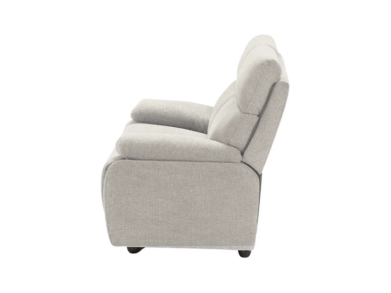 Canapé fixe 2 places tissu polyester gris clair - MIGUEL