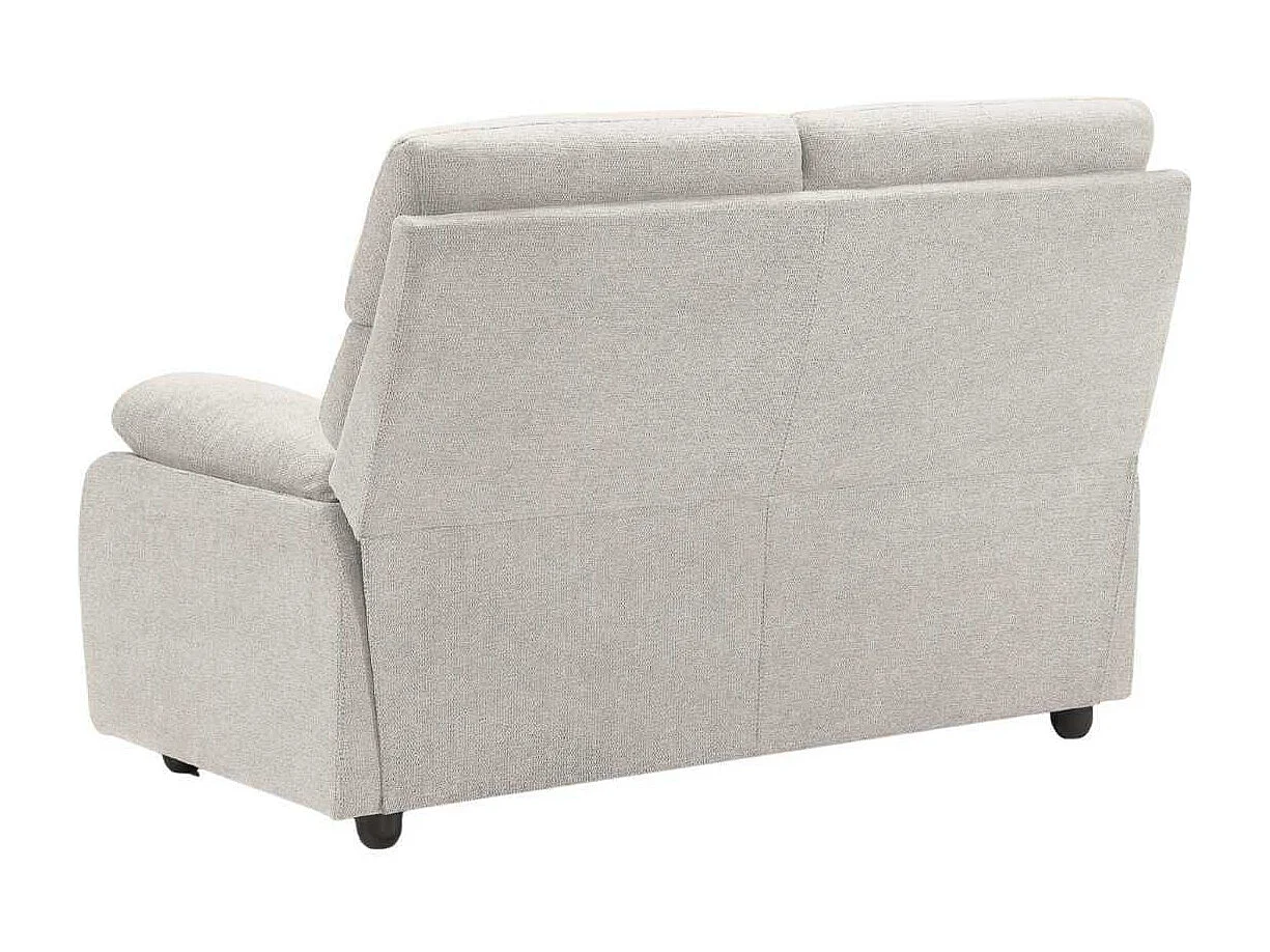 Canapé fixe 2 places tissu polyester gris clair - MIGUEL