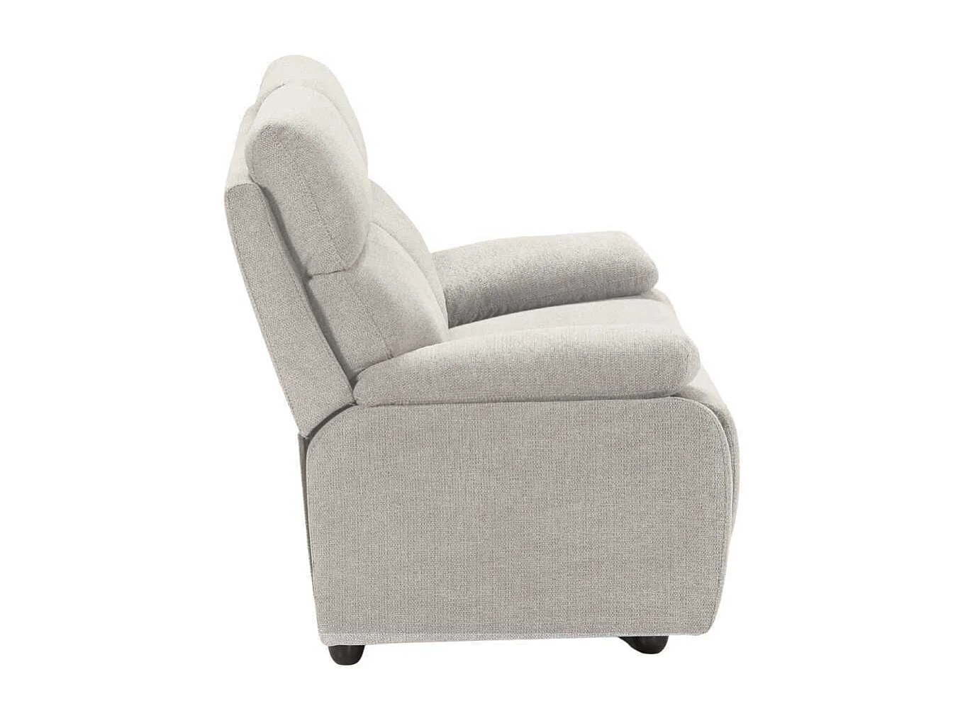 Canapé fixe 2 places tissu polyester gris clair - MIGUEL