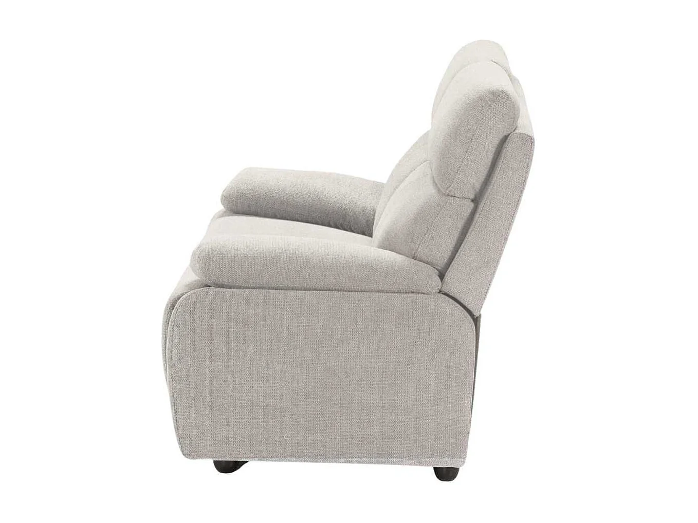 Canapé fixe 2 places tissu polyester gris clair - MIGUEL