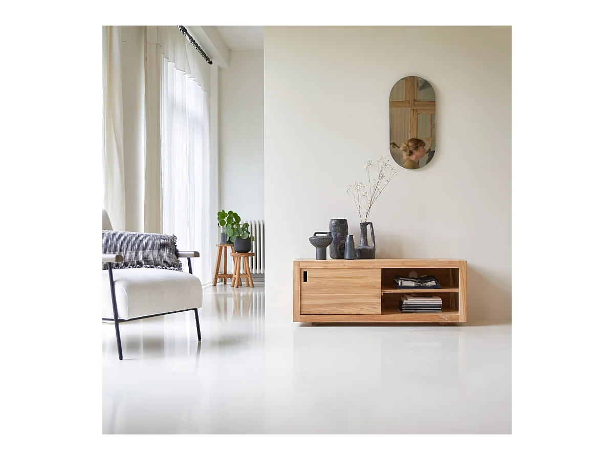 Mobile porta TV televisore legno massello Teak Teck Tek 120 cm design scandinavo