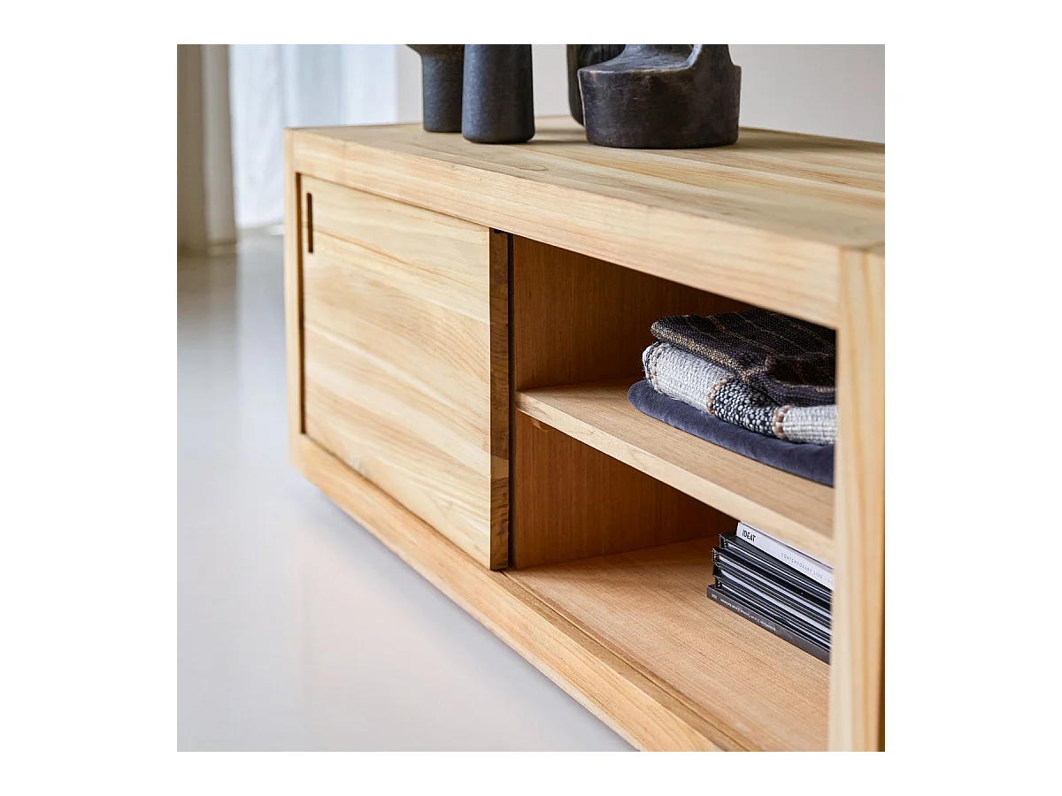 Mobile porta TV televisore legno massello Teak Teck Tek 120 cm design scandinavo