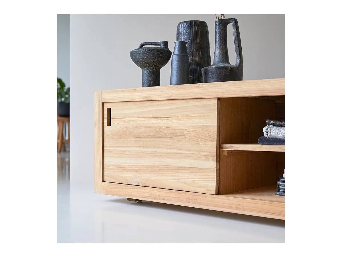 Mobile porta TV televisore legno massello Teak Teck Tek 120 cm design scandinavo