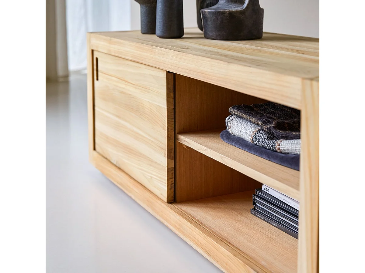 Mobile porta TV televisore legno massello Teak Teck Tek 120 cm design scandinavo