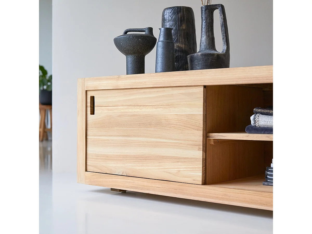 Mobile porta TV televisore legno massello Teak Teck Tek 120 cm design scandinavo