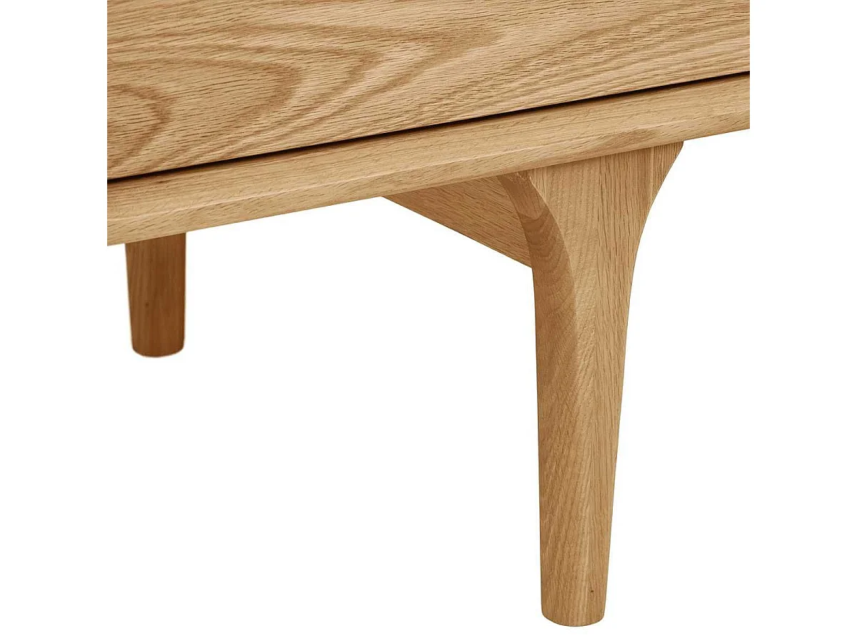 Meuble TV 2 portes et 1 tiroir cadre en chêne massif façades en placage de chêne - GARANCE