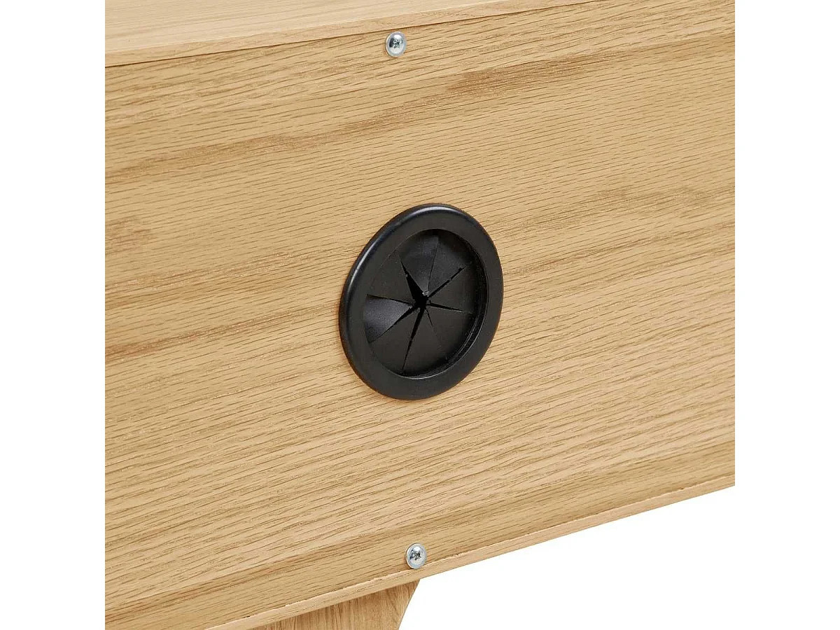 Meuble TV 2 portes et 1 tiroir cadre en chêne massif façades en placage de chêne - GARANCE