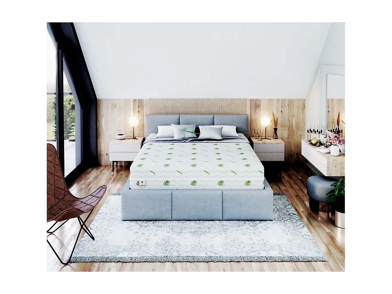 Matelas SAVONA 120x200 Mousse Mousse Polyuréthane T25 - Mémoire de forme - Latex - 22cm