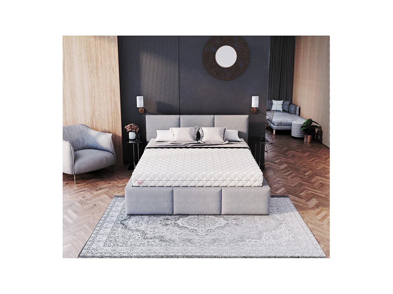 Matelas ENNA 140x190 - 19cm - Mousse de polyuréthane T25 - ressort ensachés