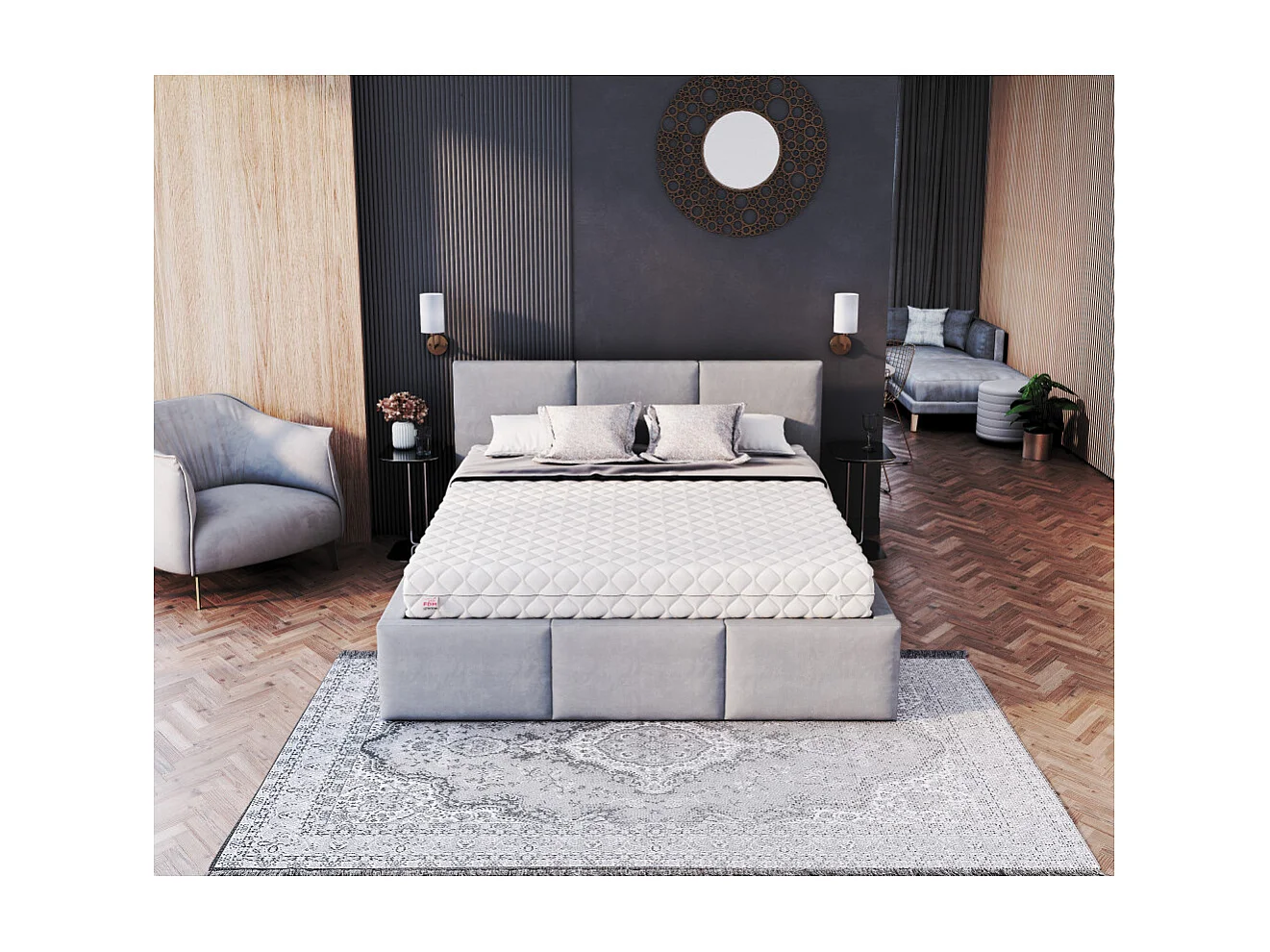 Matelas ENNA 140x190 - 19cm - Mousse de polyuréthane T25 - ressort ensachés