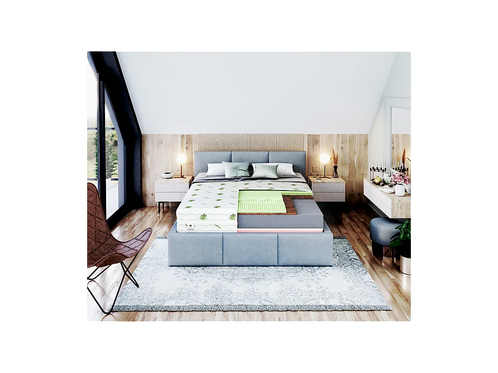 Matelas SAVONA 180x200 Mousse Mousse Polyuréthane T25 - Mémoire de forme - Latex - 22cm