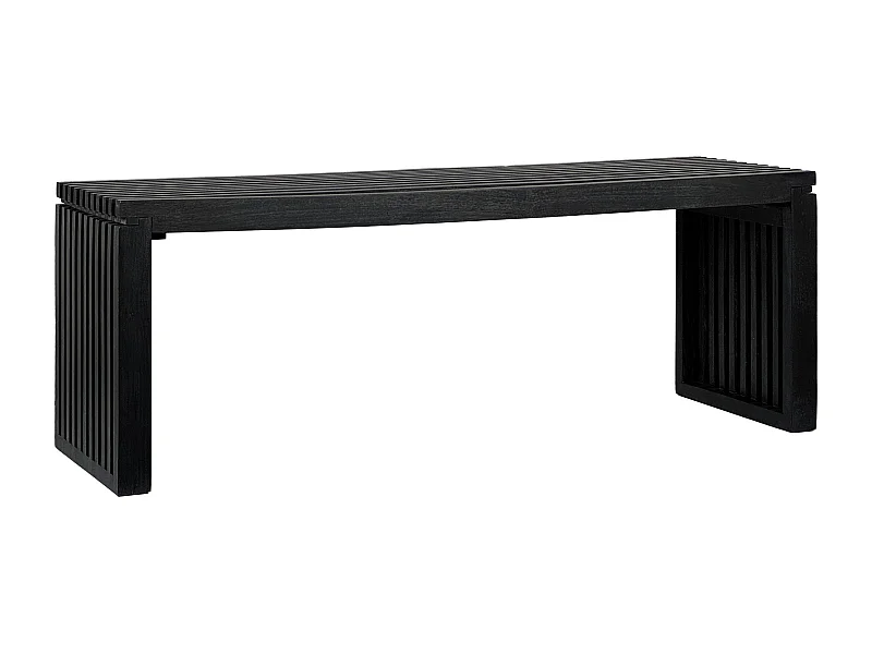 Banc 120 cm Bois Acacia Noir Moderne Entrée Chambre Salon Lit Couloir