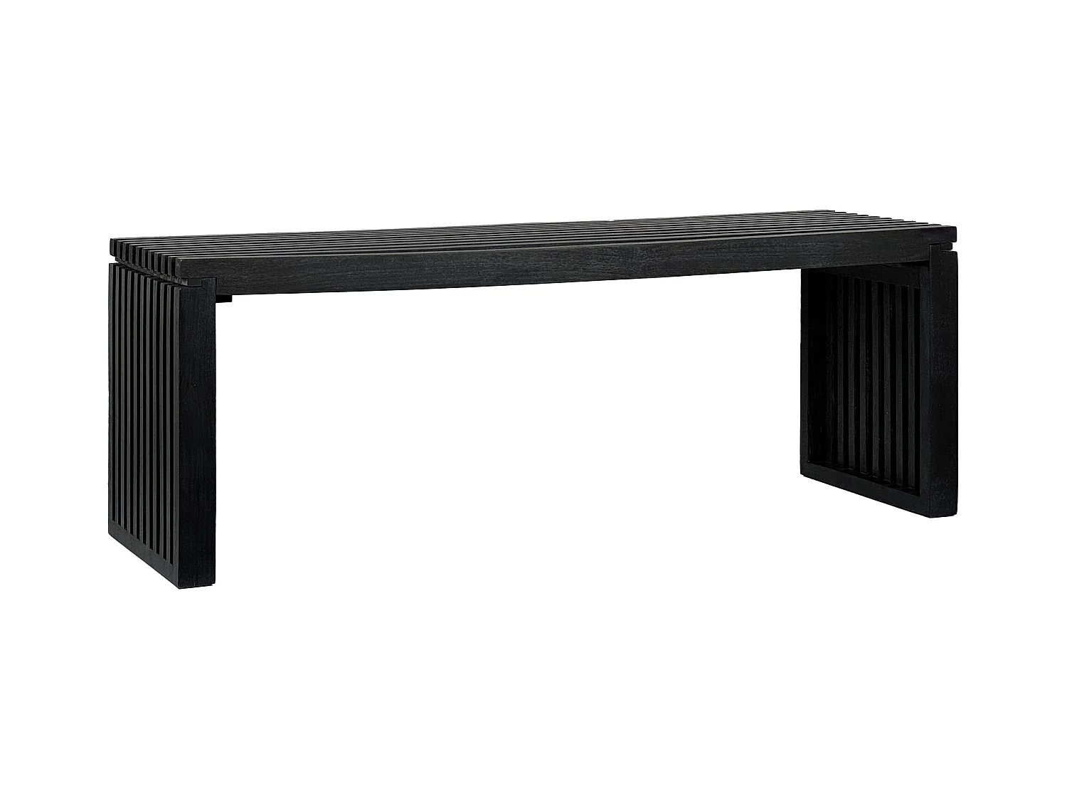 Banc 120 cm Bois Acacia Noir Moderne Entrée Chambre Salon Lit Couloir