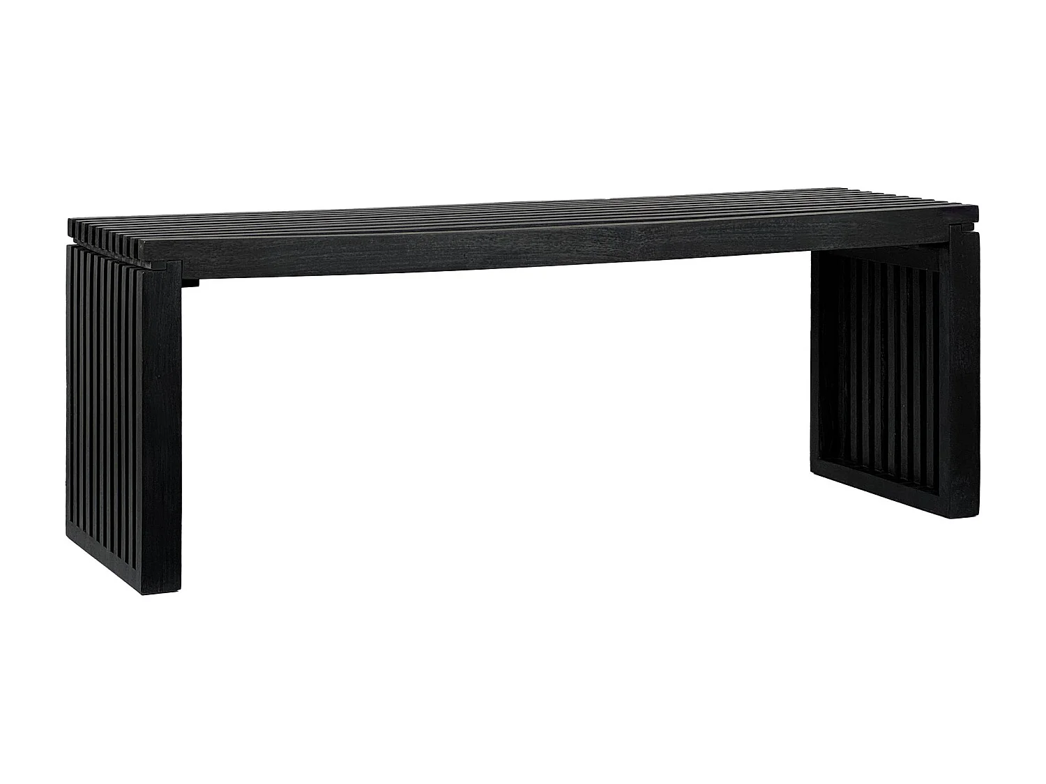 Banc 120 cm Bois Acacia Noir Moderne Entrée Chambre Salon Lit Couloir