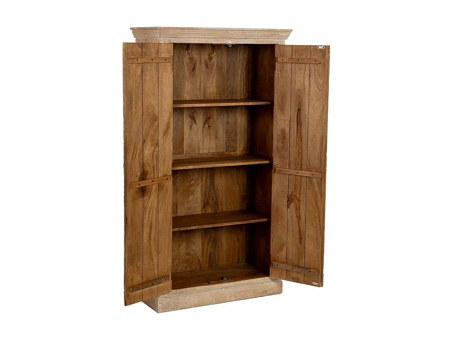 Armario de madera artesanal 2 puertas beige 90x40x165h cm