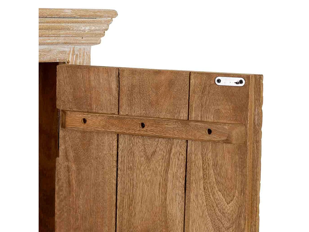 Armario de madera artesanal 2 puertas beige 90x40x165h cm