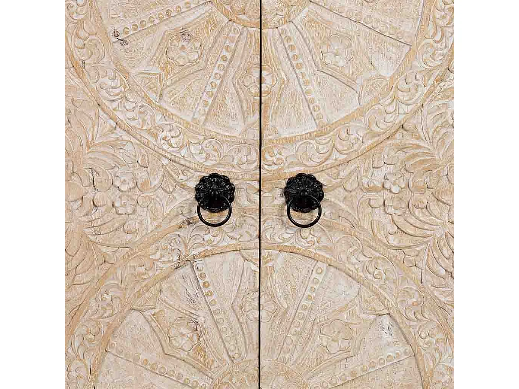 Armario de madera artesanal 2 puertas beige 90x40x165h cm