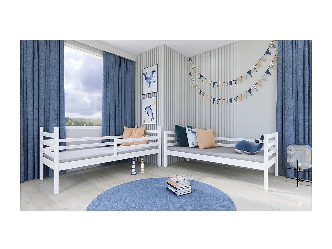 Lit Superposé Neo 90x200 tiroir Blanc - blanc
