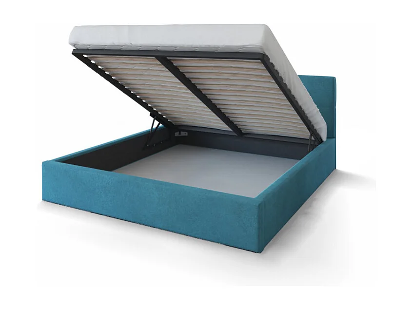 Lit Coffre Rino 140x200 cm - Sommier inclus Azur