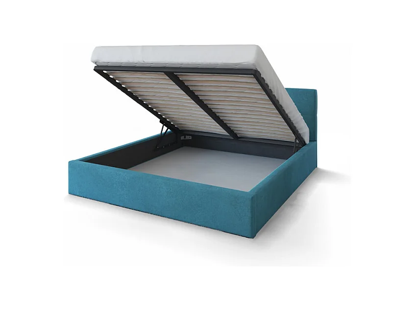 Lit Coffre Rino 140x200 cm - Sommier inclus Azur